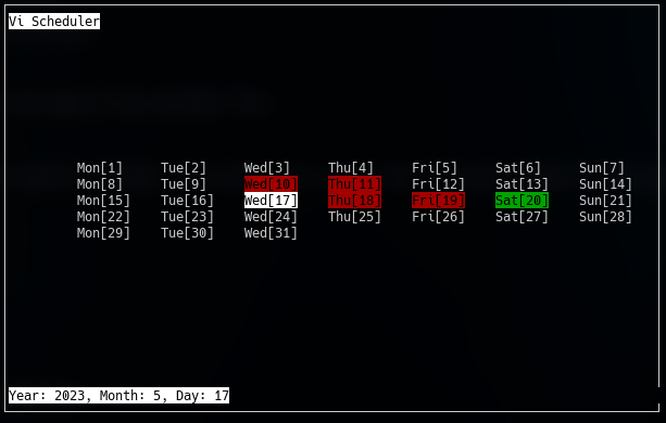 Vi Scheduler - Preview